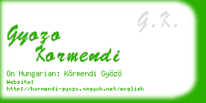 gyozo kormendi business card